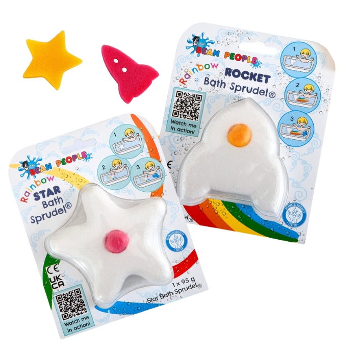 Rainbow Rocket Sprudel and Rainbow Star Sprudel bath bomb gift set