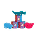 Jumbo Bath Bomb Sprudels in boxes with crocodile, hippo and whale sponge toys