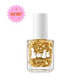 Lucky Buds kids nail polish bottle with chunky gold glitter