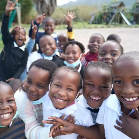 children from a sponsored local school in south africa